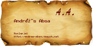 András Absa névjegykártya